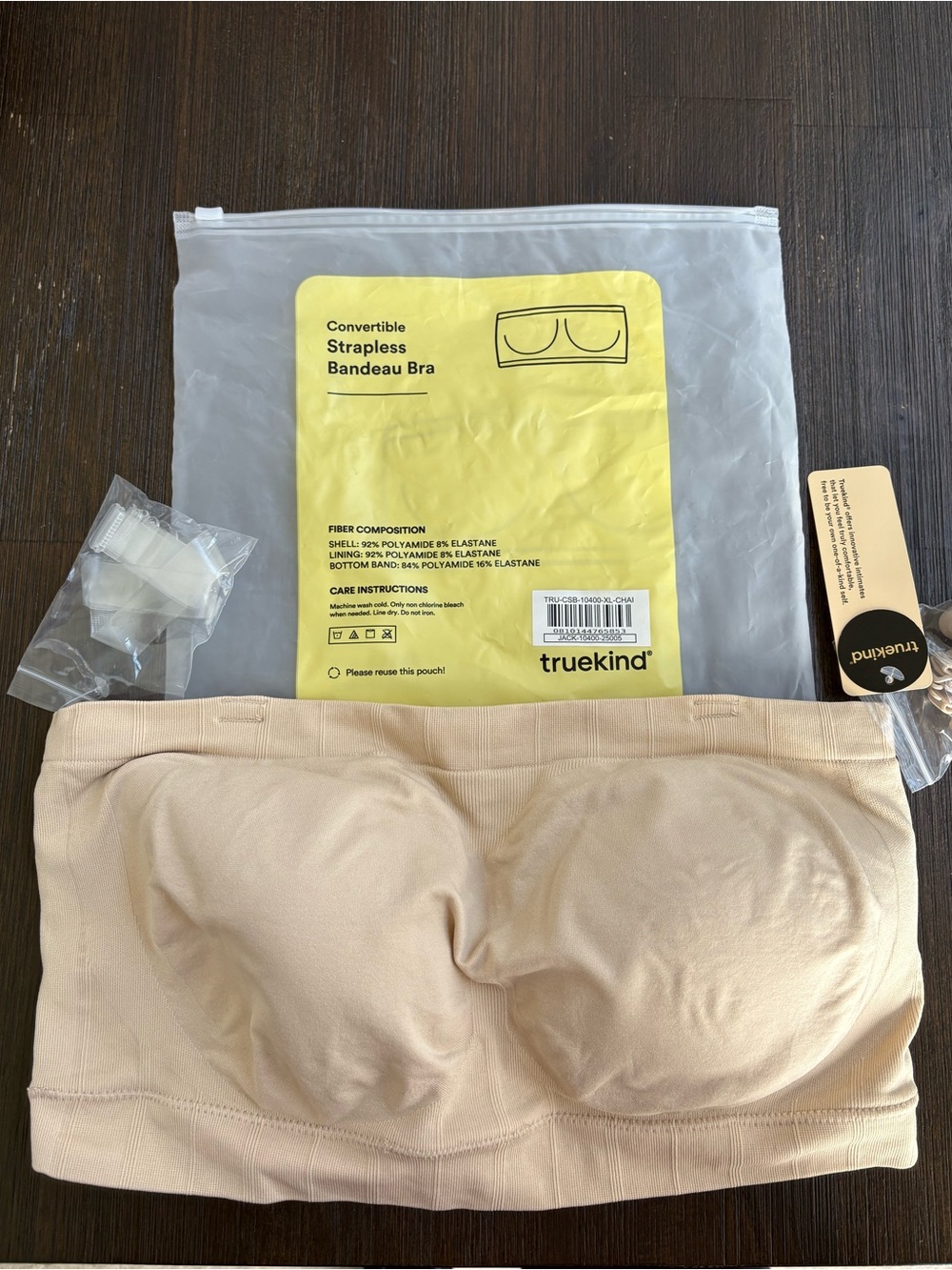 Shapermint Truekind Strapless Bandeau Bra — Beige